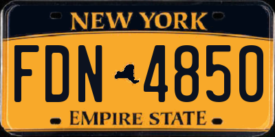 NY license plate FDN4850