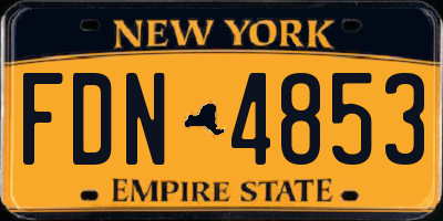 NY license plate FDN4853