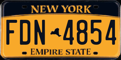 NY license plate FDN4854