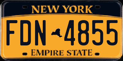 NY license plate FDN4855