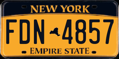 NY license plate FDN4857