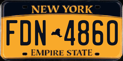 NY license plate FDN4860