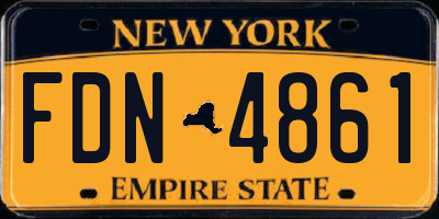 NY license plate FDN4861