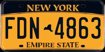 NY license plate FDN4863