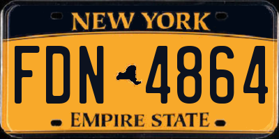 NY license plate FDN4864