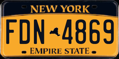 NY license plate FDN4869