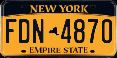 NY license plate FDN4870