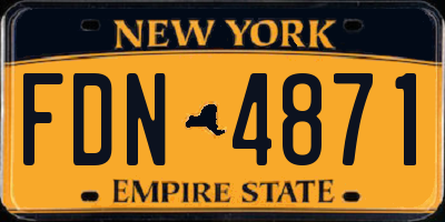 NY license plate FDN4871