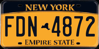 NY license plate FDN4872