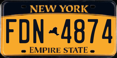 NY license plate FDN4874