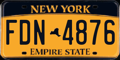 NY license plate FDN4876