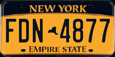 NY license plate FDN4877