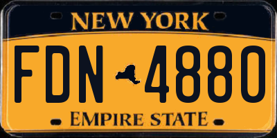 NY license plate FDN4880