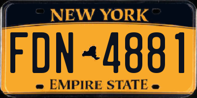 NY license plate FDN4881