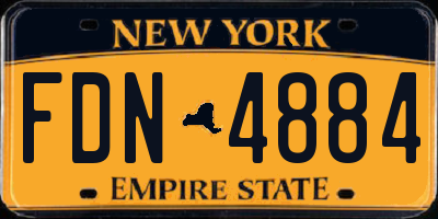 NY license plate FDN4884