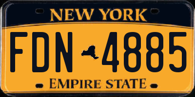 NY license plate FDN4885