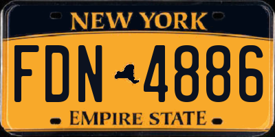 NY license plate FDN4886
