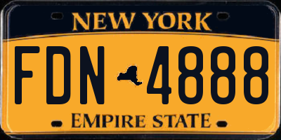 NY license plate FDN4888