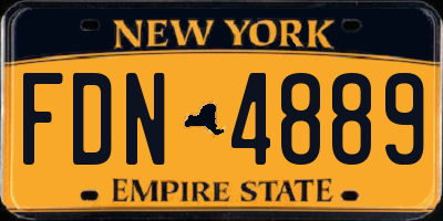 NY license plate FDN4889