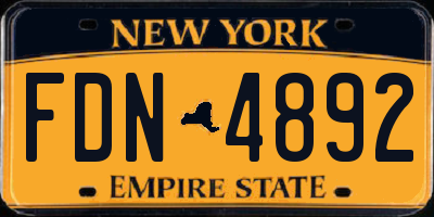 NY license plate FDN4892