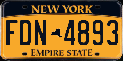 NY license plate FDN4893