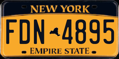 NY license plate FDN4895