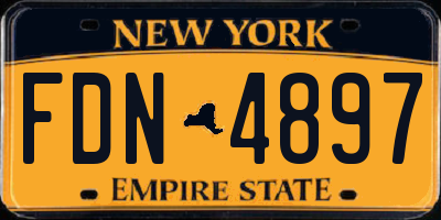 NY license plate FDN4897