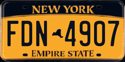 NY license plate FDN4907