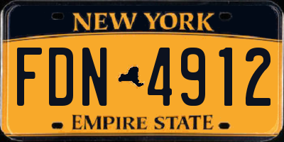 NY license plate FDN4912