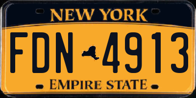 NY license plate FDN4913