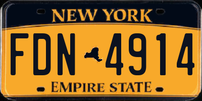 NY license plate FDN4914