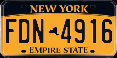 NY license plate FDN4916