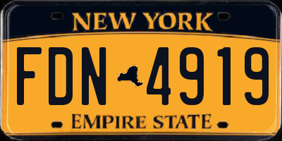 NY license plate FDN4919