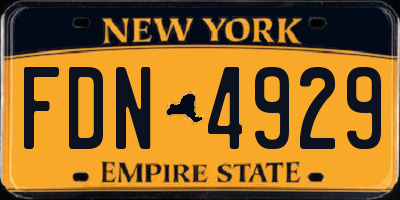 NY license plate FDN4929