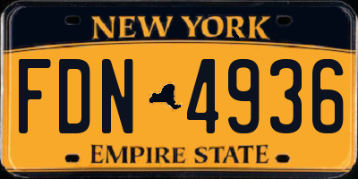 NY license plate FDN4936
