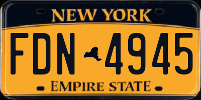 NY license plate FDN4945
