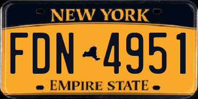 NY license plate FDN4951