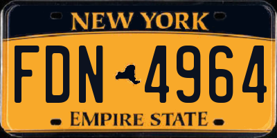 NY license plate FDN4964