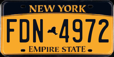 NY license plate FDN4972