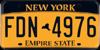 NY license plate FDN4976