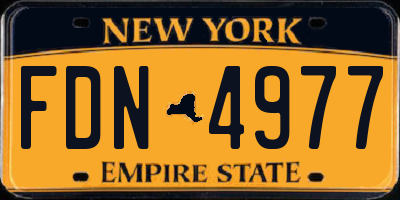 NY license plate FDN4977