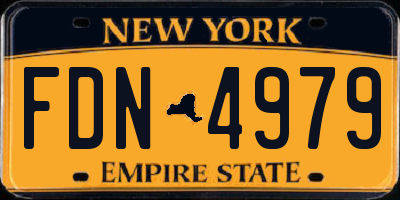 NY license plate FDN4979