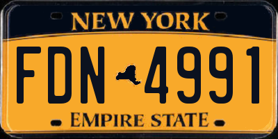 NY license plate FDN4991