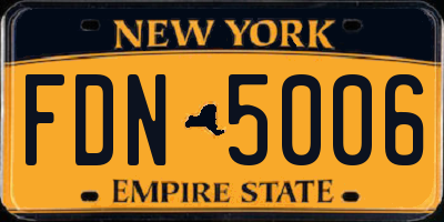 NY license plate FDN5006
