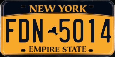 NY license plate FDN5014