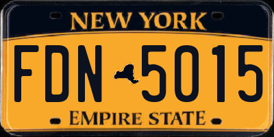 NY license plate FDN5015