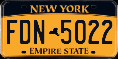 NY license plate FDN5022