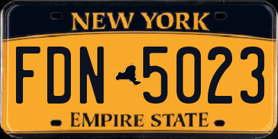 NY license plate FDN5023