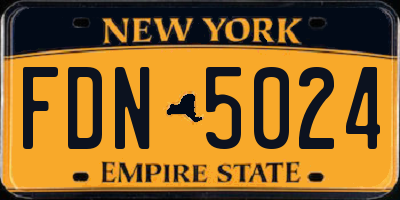 NY license plate FDN5024