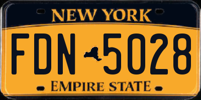 NY license plate FDN5028